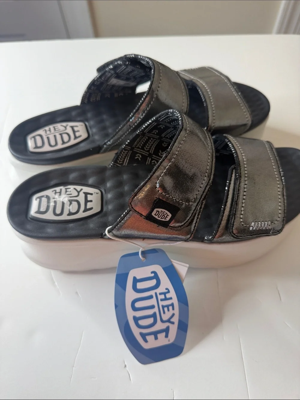 Hey Dude Delray Platform Slides Size 9